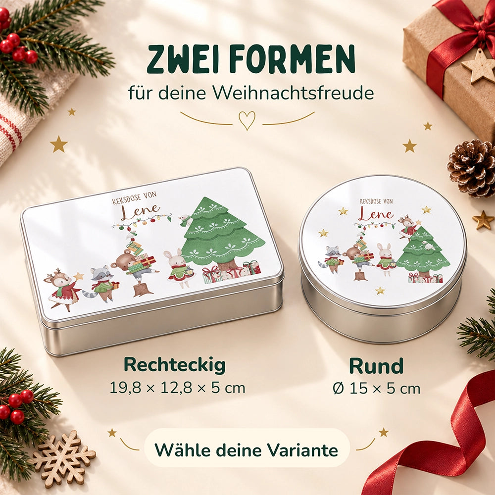 Keksdose aus Metall personalisiert - Weihnachtsbaum