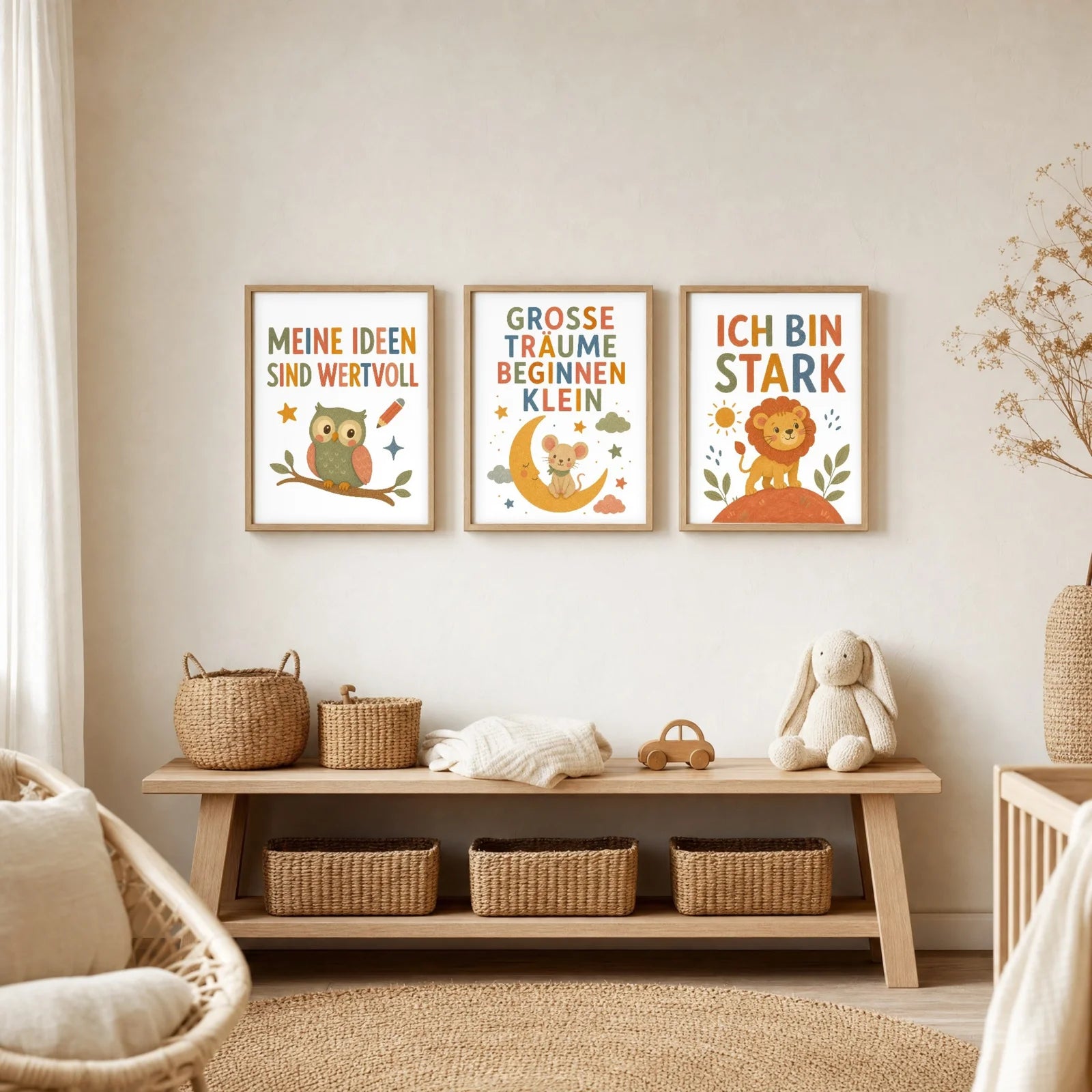 Affirmationsposter Kinderzimmer - Maus Große Träume