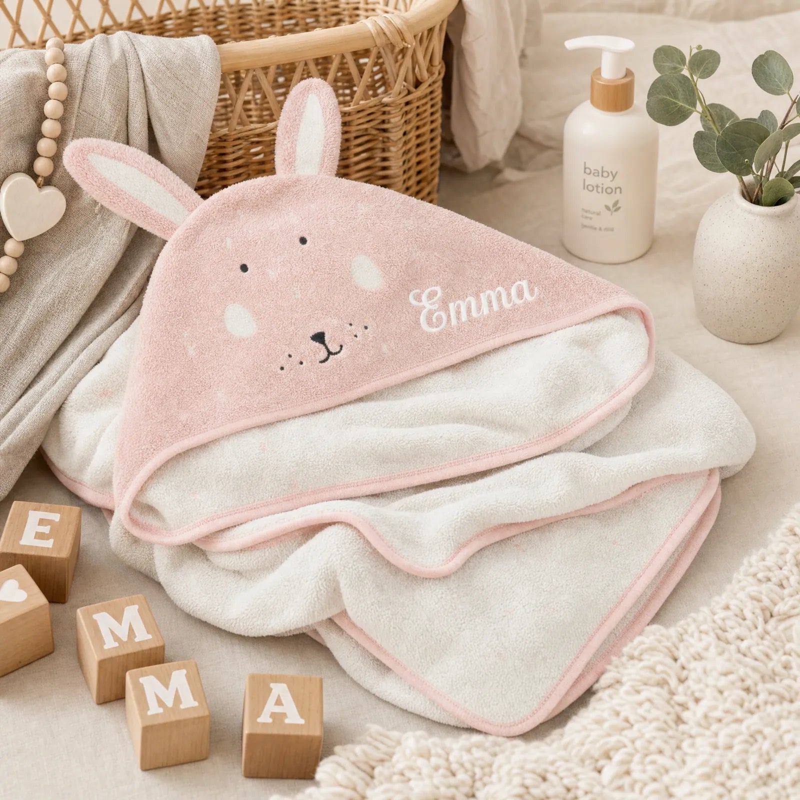 Trixie Kapuzenhandtuch Baby Hase, Klein 75 x 75 cm, ab Geburt