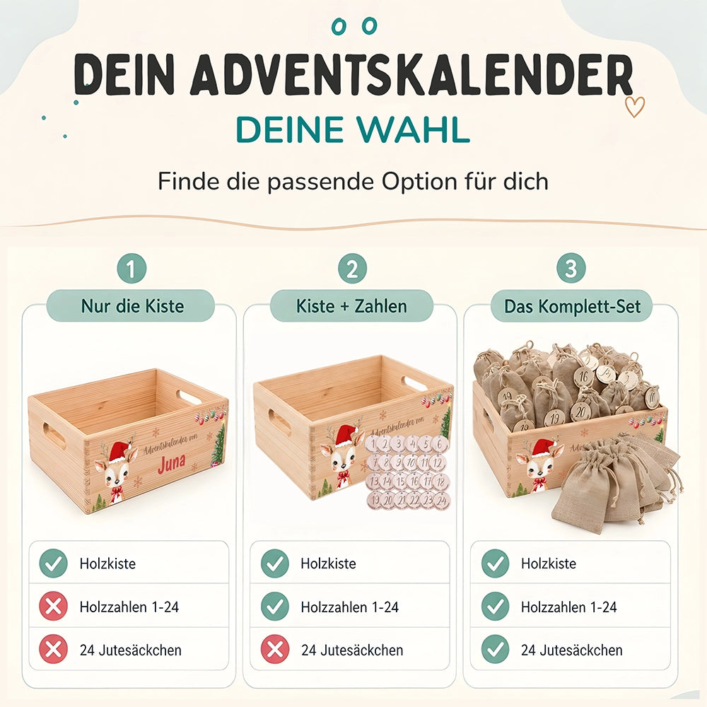 Personalisierter Adventskalender zum Befüllen - Baby Reh