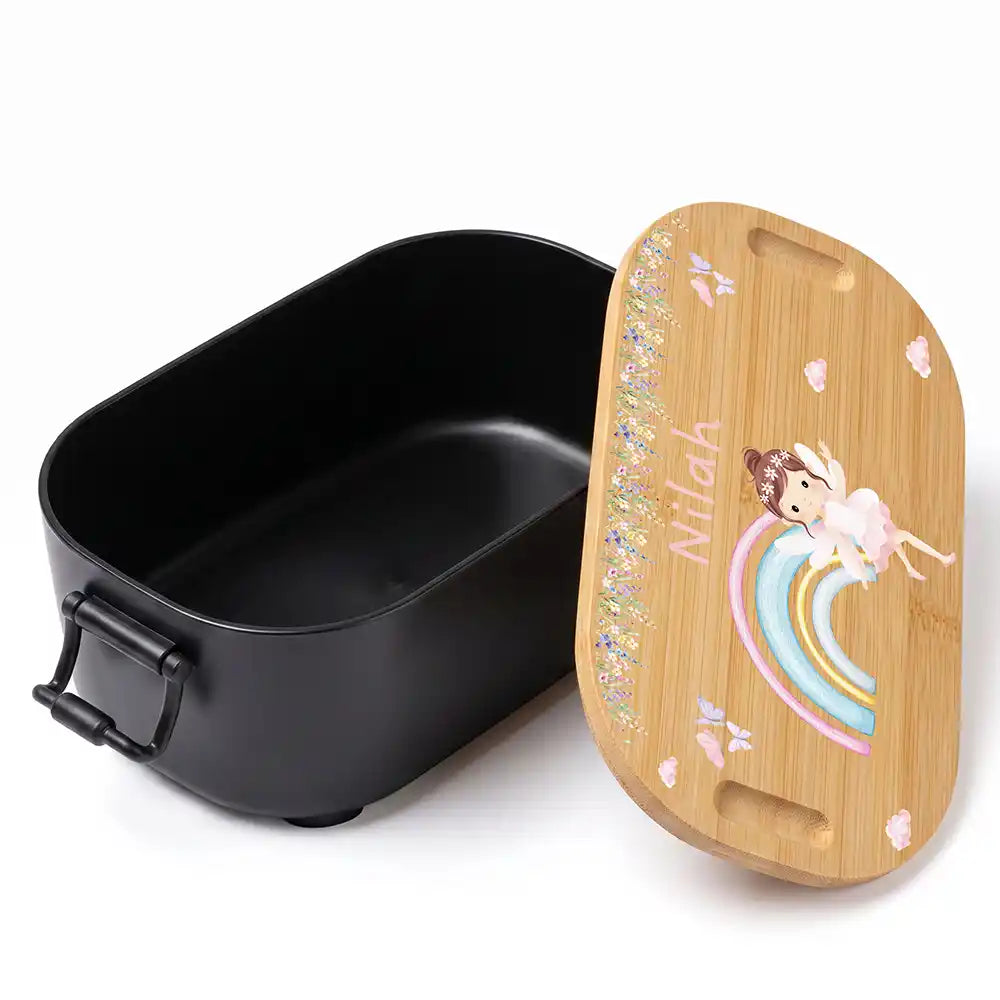 Brotdose Kinder personalisiert, Ballerina Regenbogen