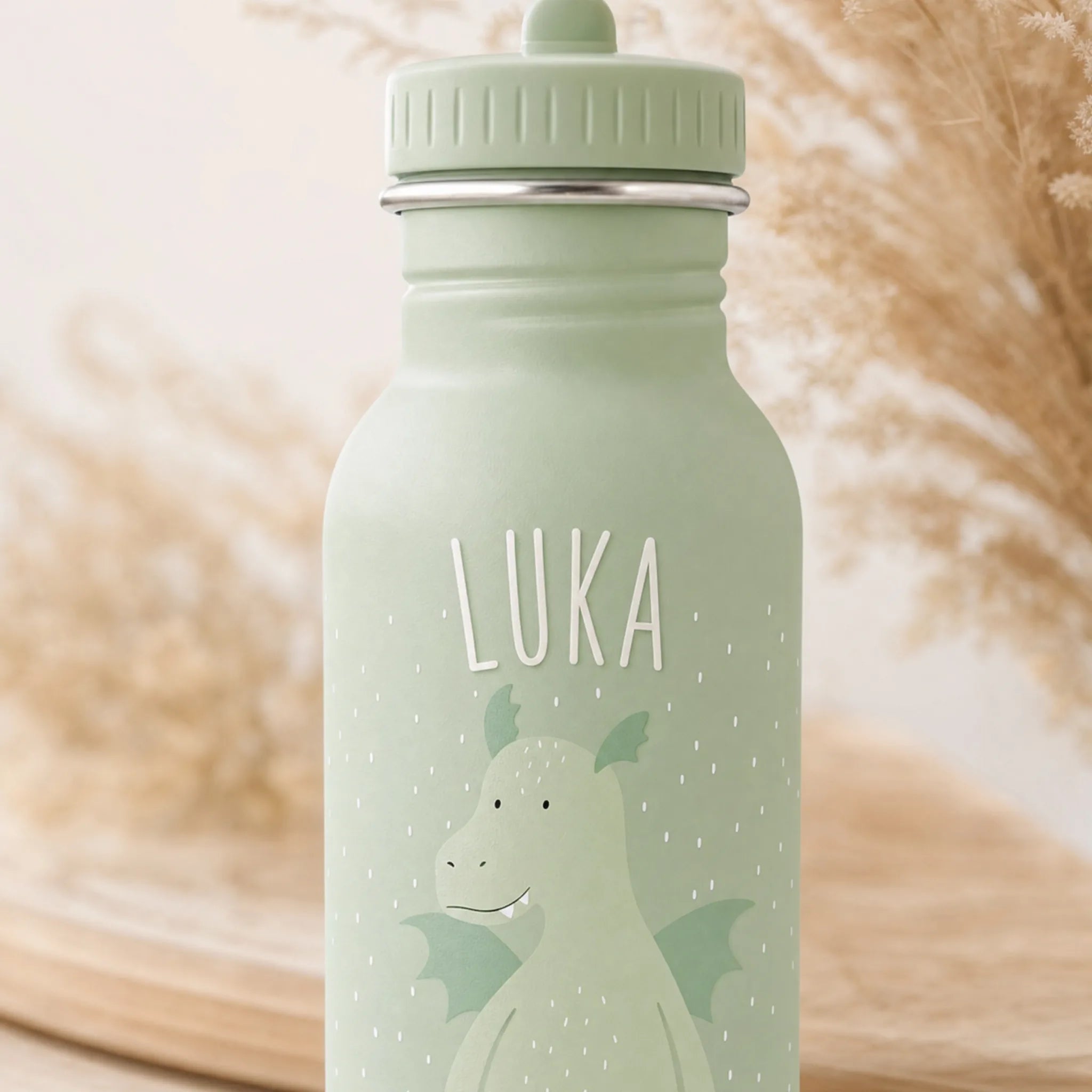 Trixie Trinkflasche Kinder Drache, Geschenk mit Wunschname-Gravur