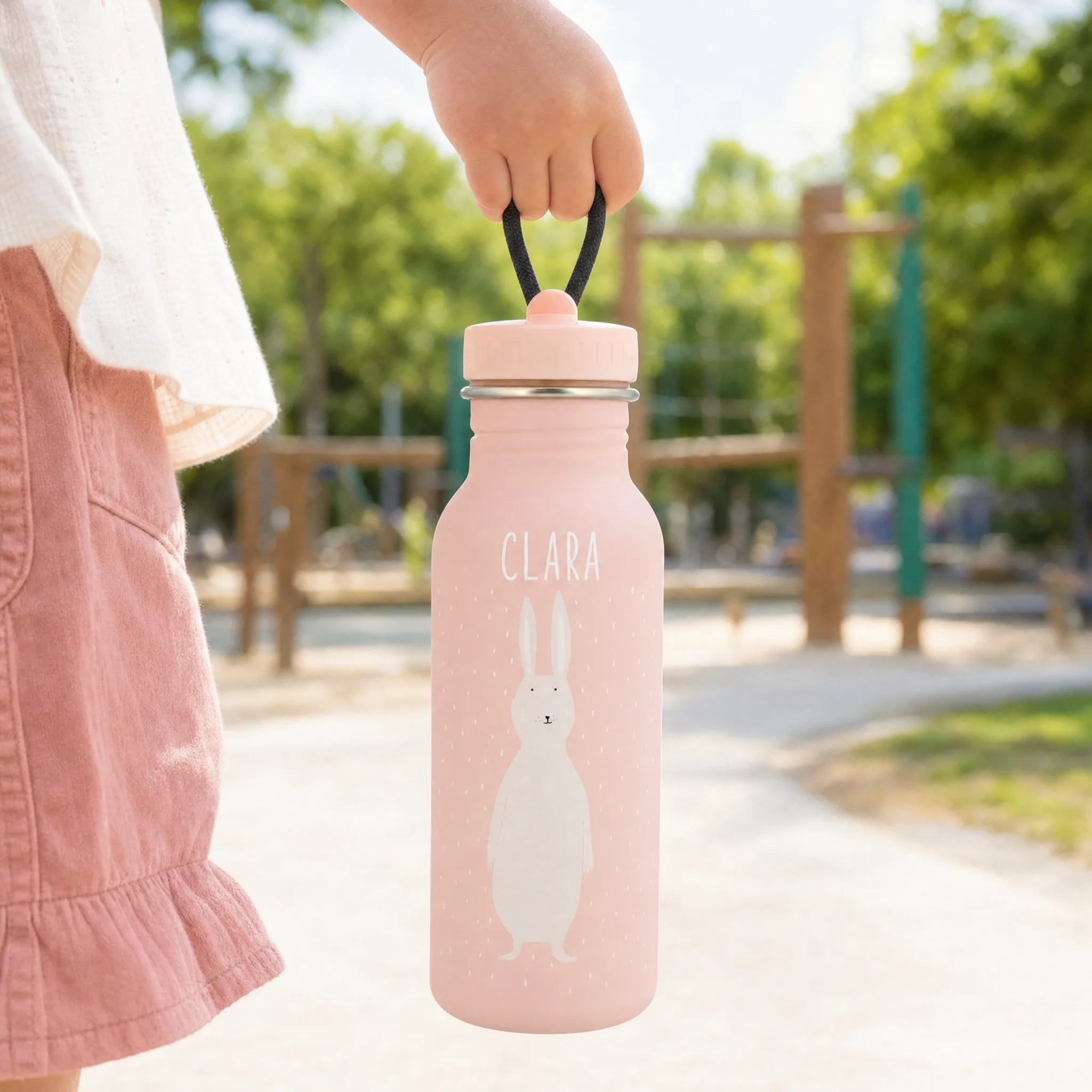 Trixie Trinkflasche Kinder Hase, Geschenk mit Wunschname-Gravur