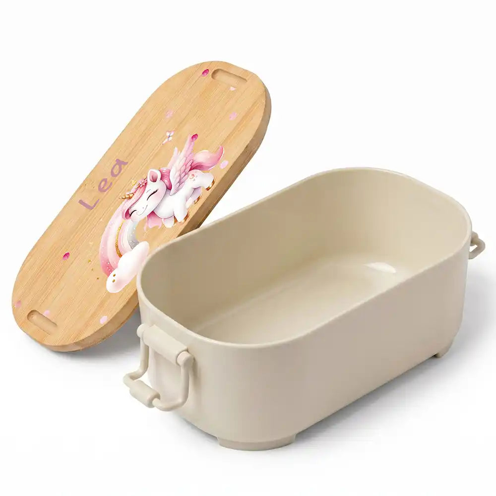 Brotdose Kinder personalisiert, Einhorn Regenbogen