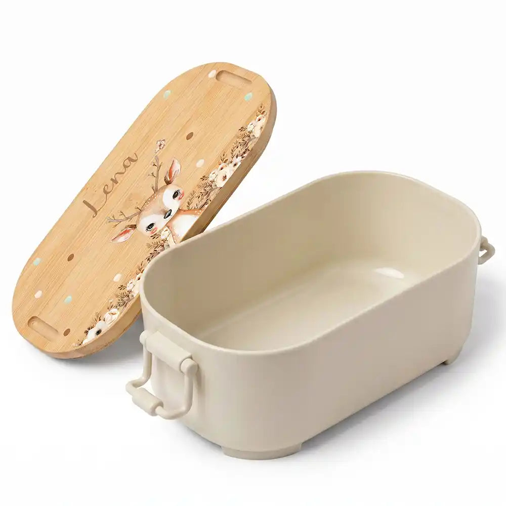 Brotdose Kinder personalisiert, Rehkitz Boho