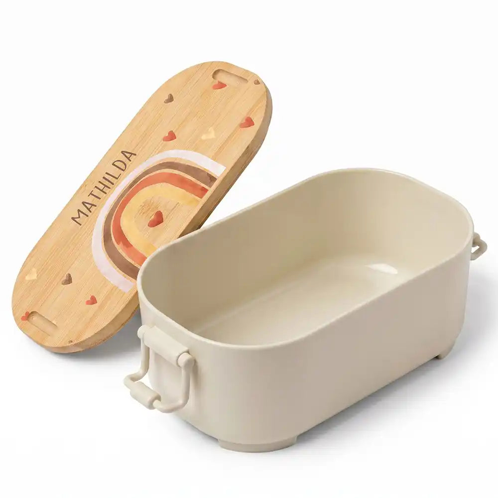 Brotdose Kinder personalisiert, Boho Regenbogen
