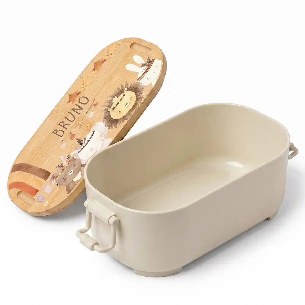 Brotdose Kinder personalisiert, Safari Boho