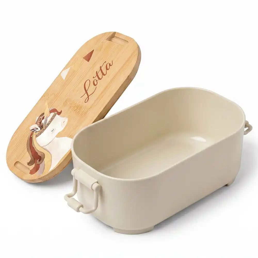 Brotdose Kinder personalisiert, Einhorn Boho