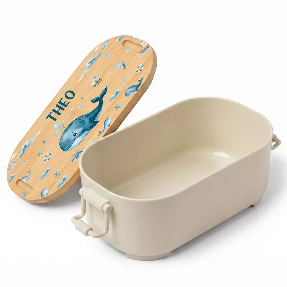 Brotdose Kinder personalisiert, Wal und Delfin