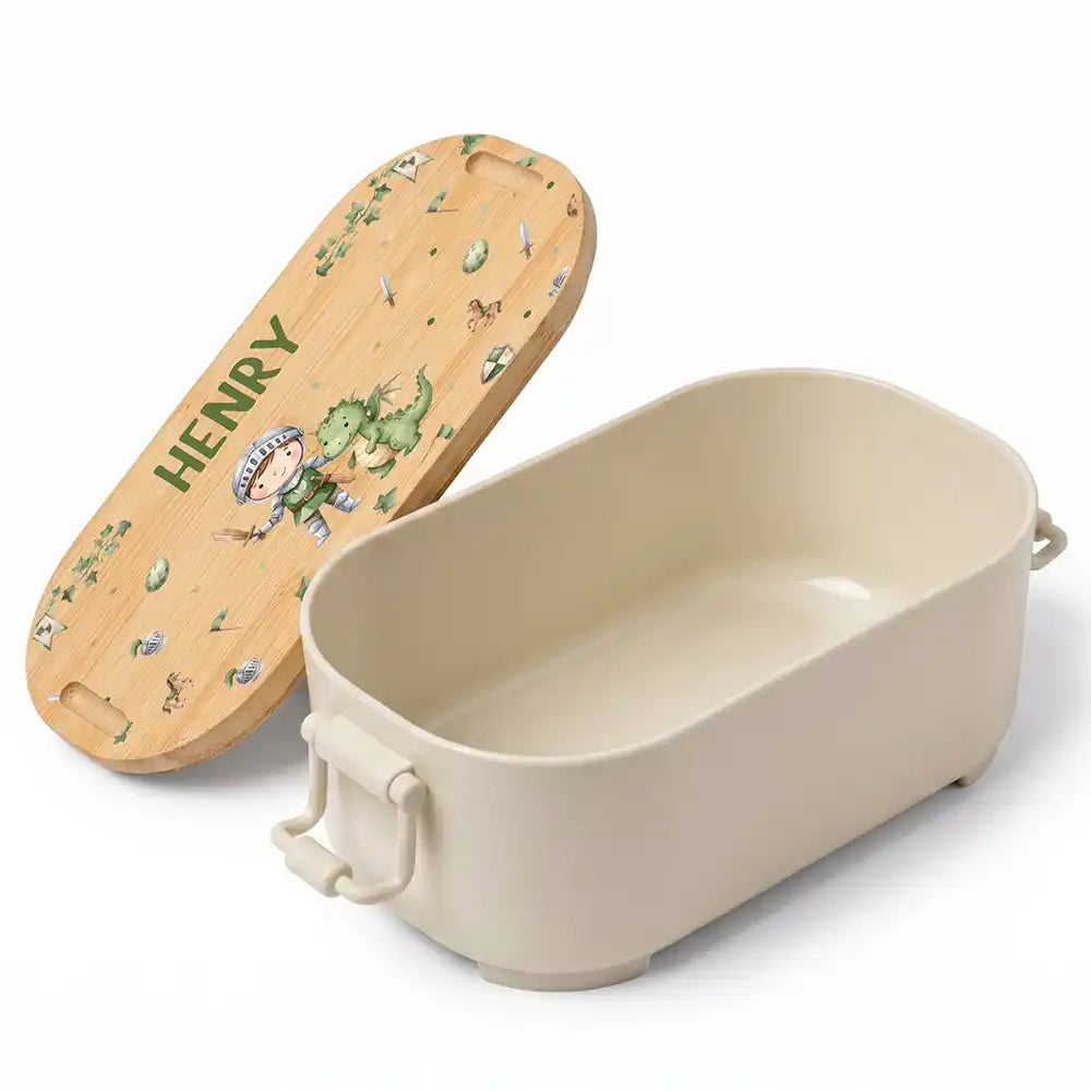 Brotdose Kinder personalisiert, Ritter mit Drache