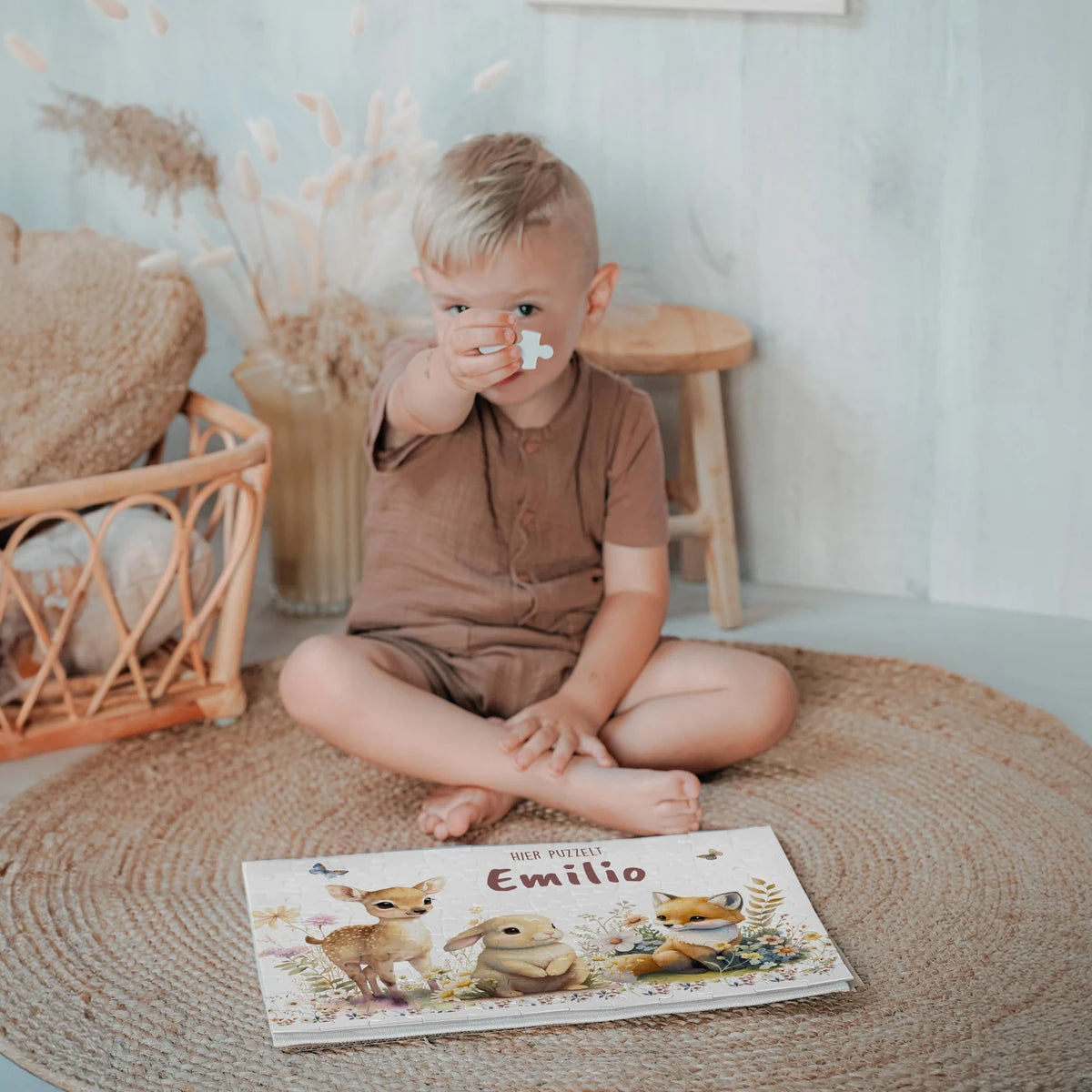 Kinderpuzzle personalisiert mit Namen - Waldtiere