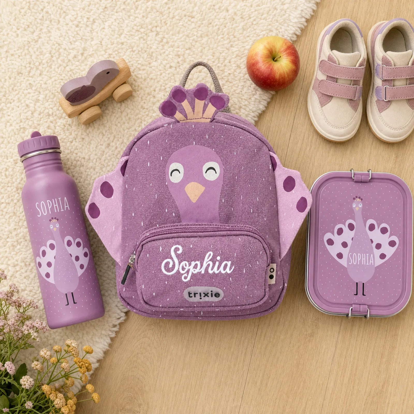 Trixie Kindergarten Set Pfau, Set mit Namen, auch für Jungen