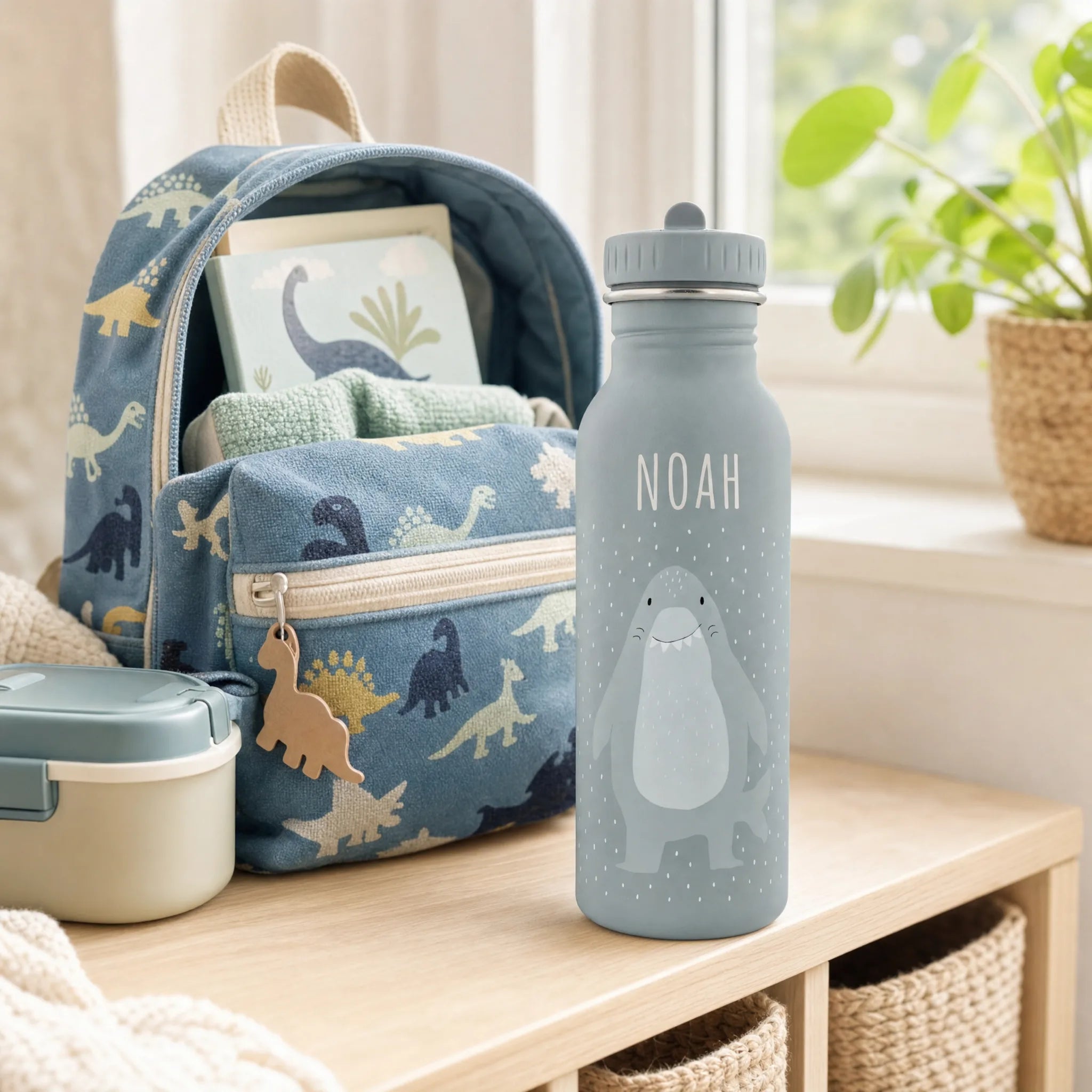 Trixie Trinkflasche Kinder Hai, robuster, rostfreier Edelstahl
