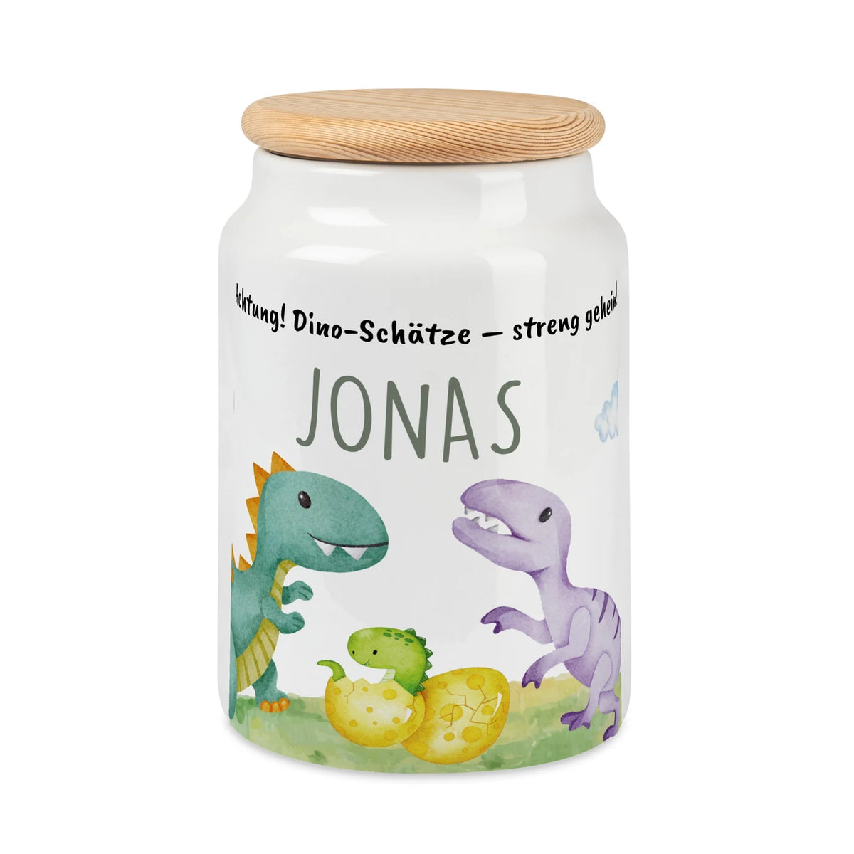 Personalisierbare Keksdose mit Name - Dinos
