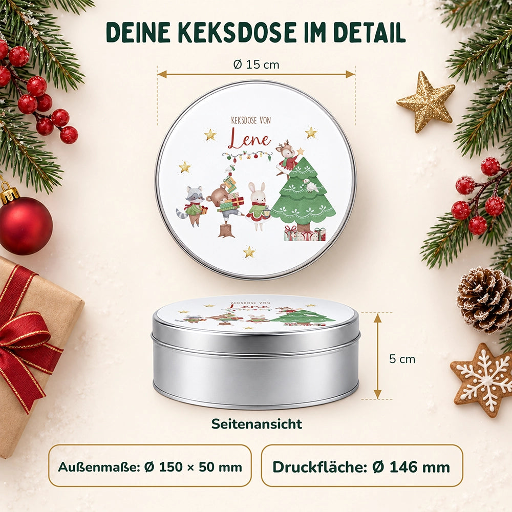 Keksdose aus Metall personalisiert - Weihnachtsbaum