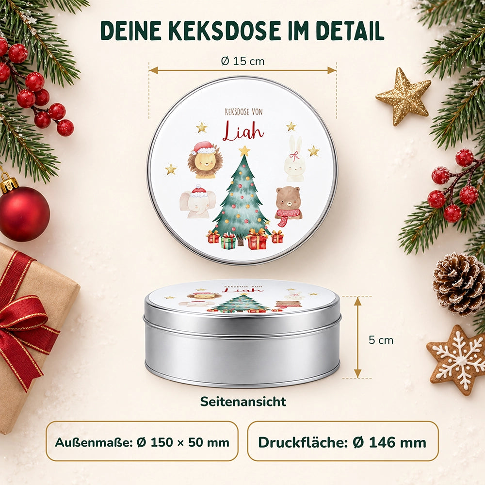 Keksdose aus Metall personalisiert - Weihnachten