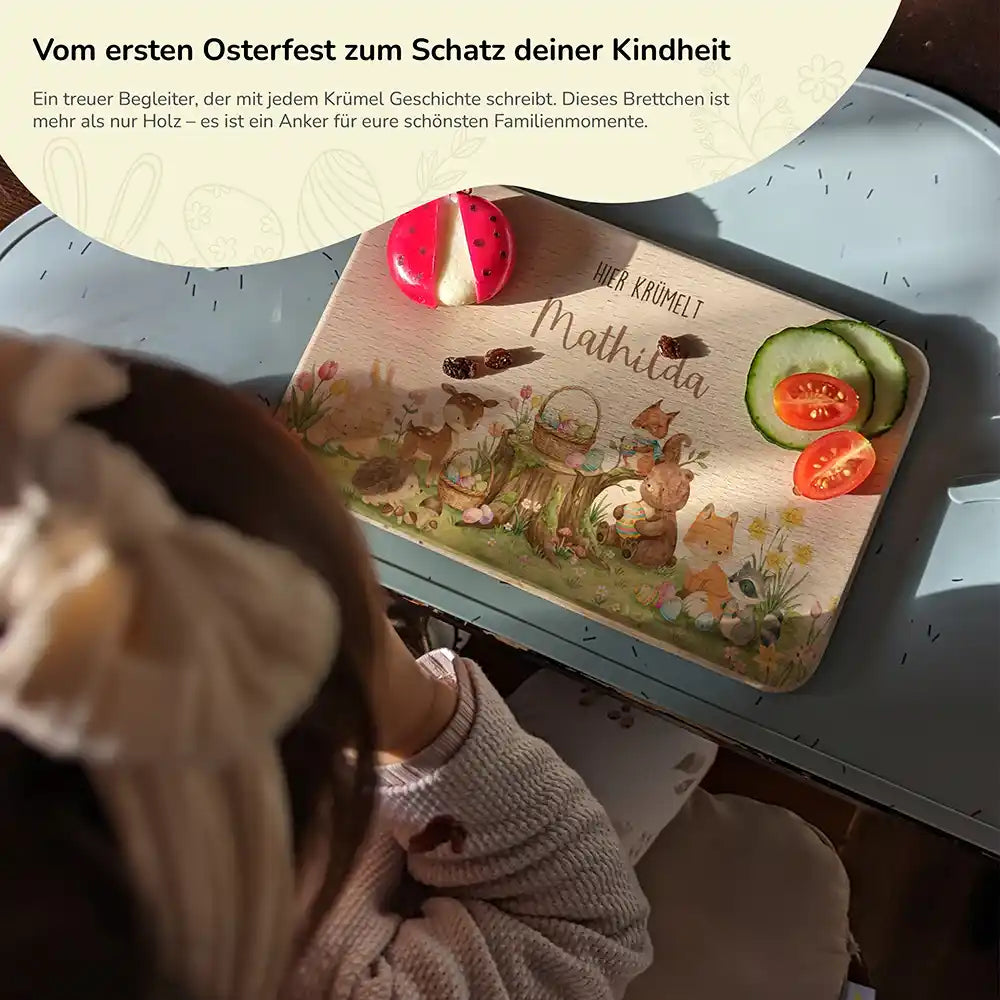 Frühstücksbrettchen Ostern - Glückliche Waldtiere