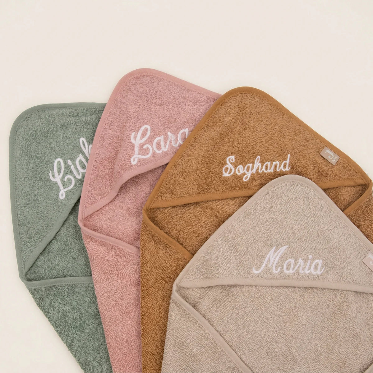Kapuzenhandtuch Baby personalisiert – Rosé