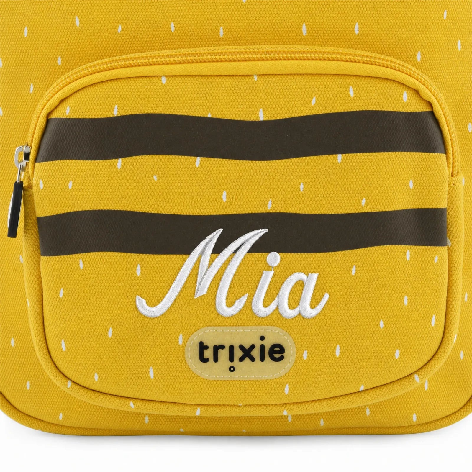 Trixie Kindergartenrucksack Biene, Brustschnalle und Namensschild innen