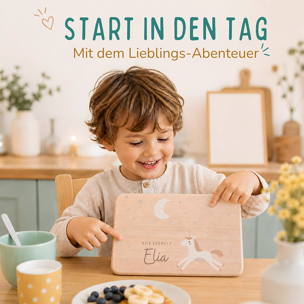 Frühstücksbrettchen Holz Einhorn