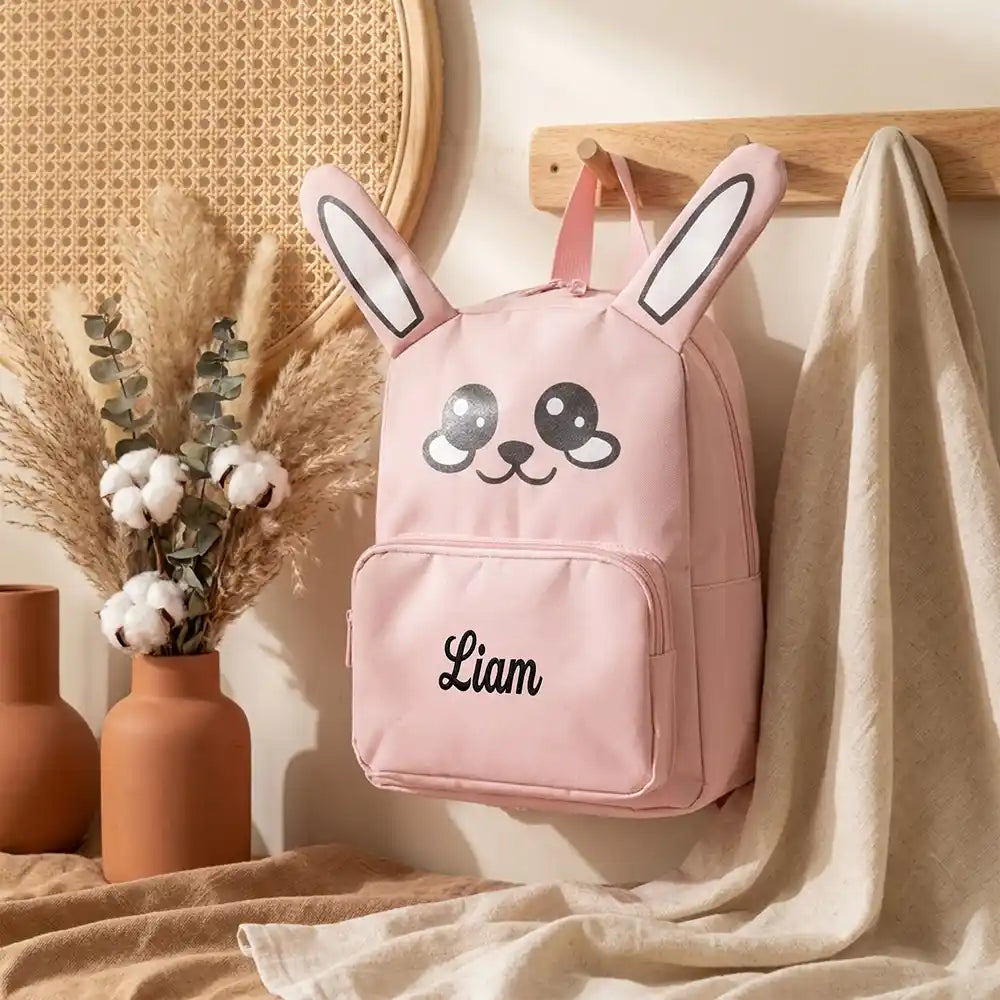 Personalisierter Kinderrucksack Hase, mit besticktem Namen