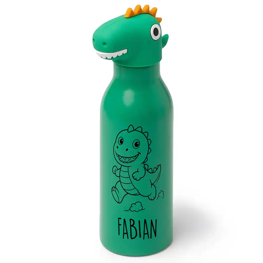 Personalisierte Trinkflasche Kinder Nilpferd, hält warm und kalt, 450 ml