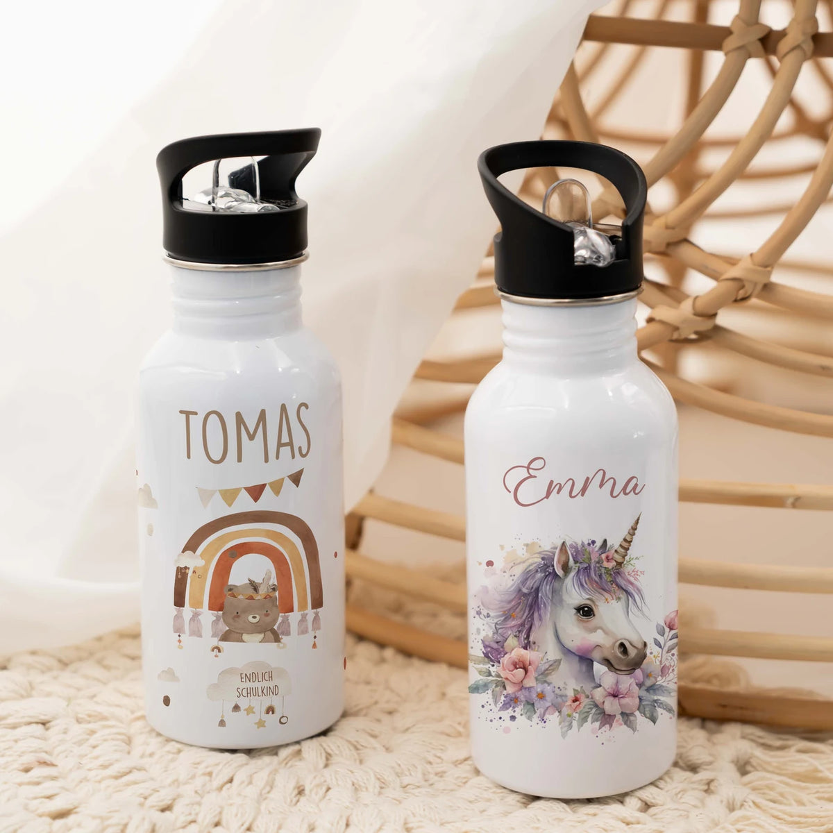 Trinkflasche Kinder Edelstahl - Boho BĂ€r