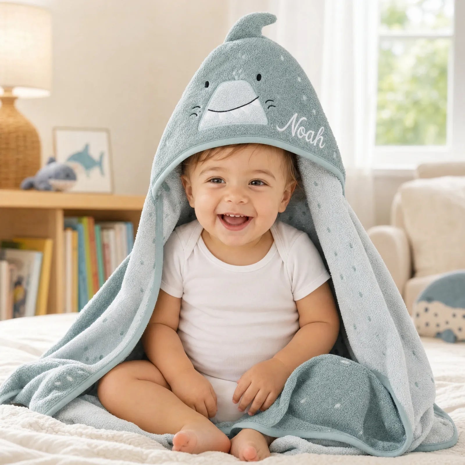 Trixie Kapuzenhandtuch Baby Hai, in zwei Größen erhältlich