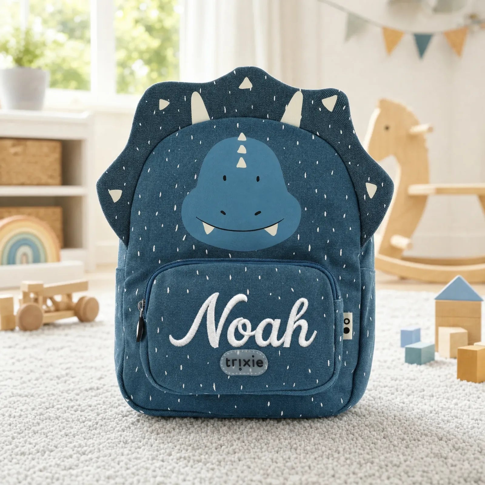 Trixie Kindergartenrucksack Triceratops, Groß 7,5 L, ab 3 Jahren