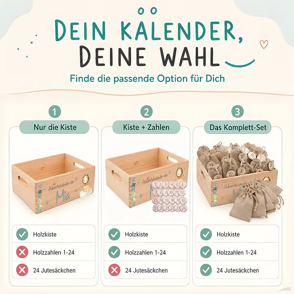 Personalisierter Adventskalender zum Befüllen - Löwe