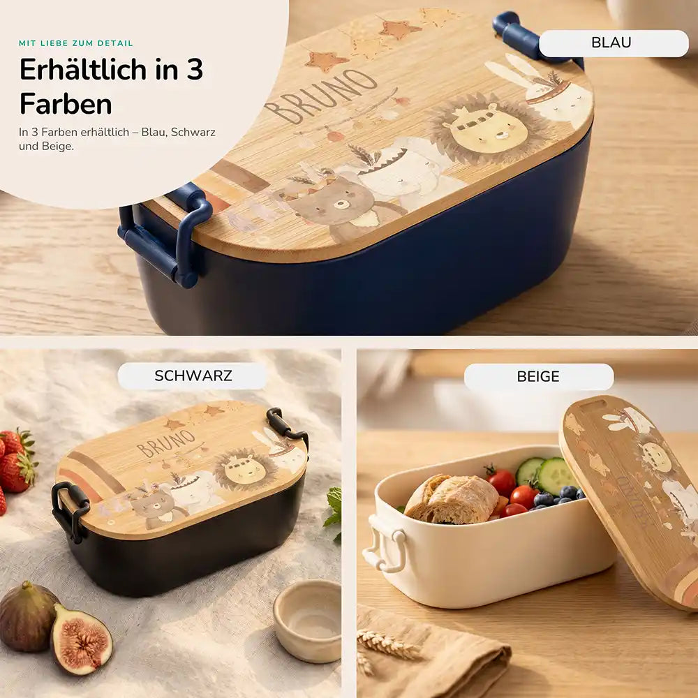 Brotdose Kinder personalisiert Safari Boho, Lifestyle Kita Schule und unterwegs