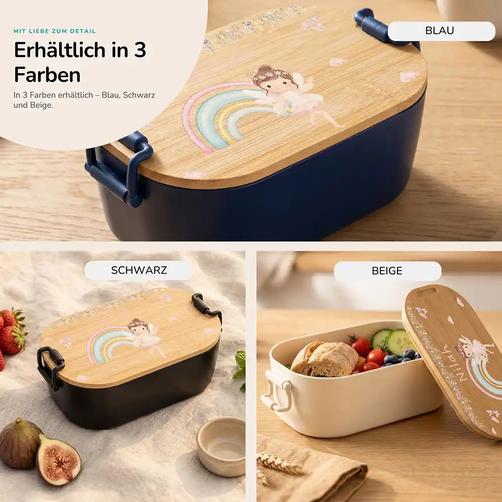 Brotdose Kinder personalisiert Ballerina Regenbogen, Lifestyle Kita Schule und unterwegs