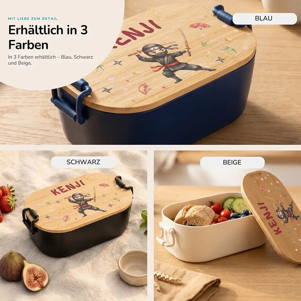 Brotdose Kinder personalisiert Ninja, Lifestyle Kita Schule und unterwegs