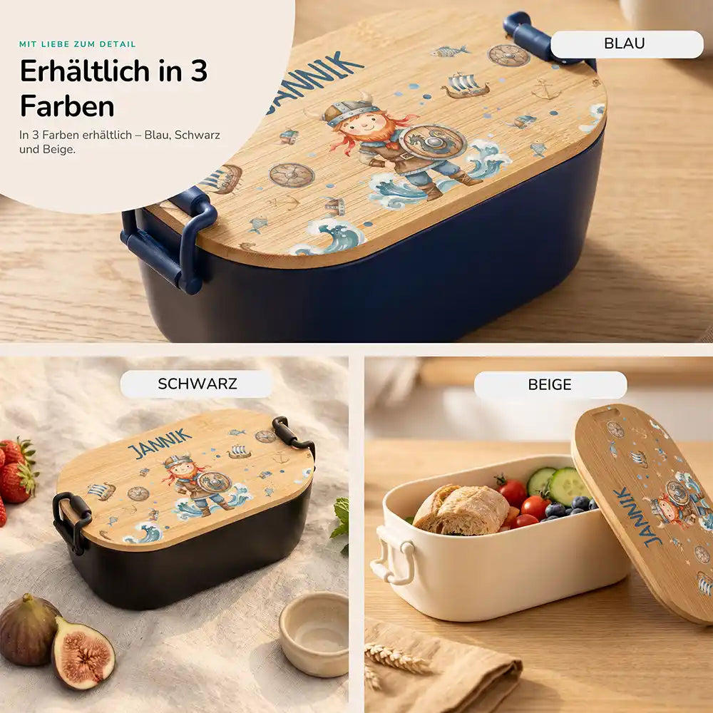 Brotdose Kinder personalisiert Wikinger, Lifestyle Kita Schule und unterwegs