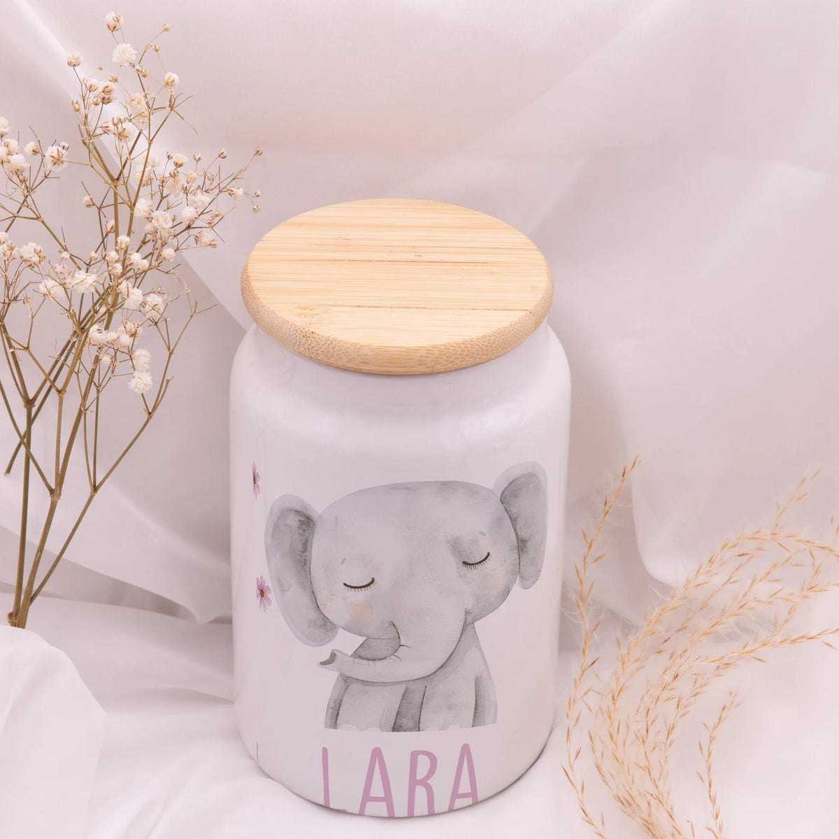 Personalisierbare Keksdose mit Name - Elefant