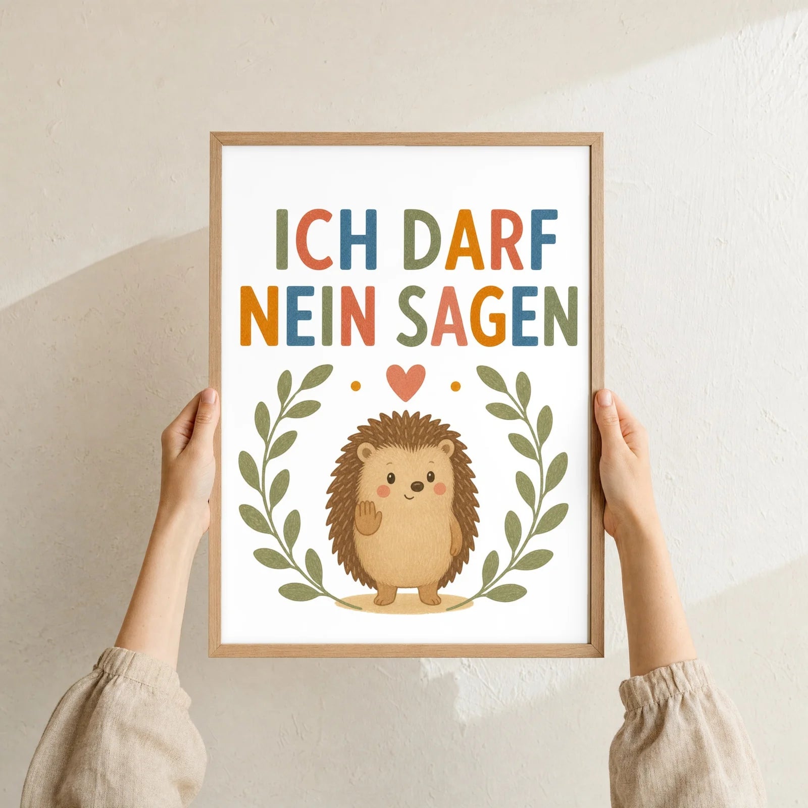 Affirmationsposter Kinderzimmer - Igel Ich darf nein sagen