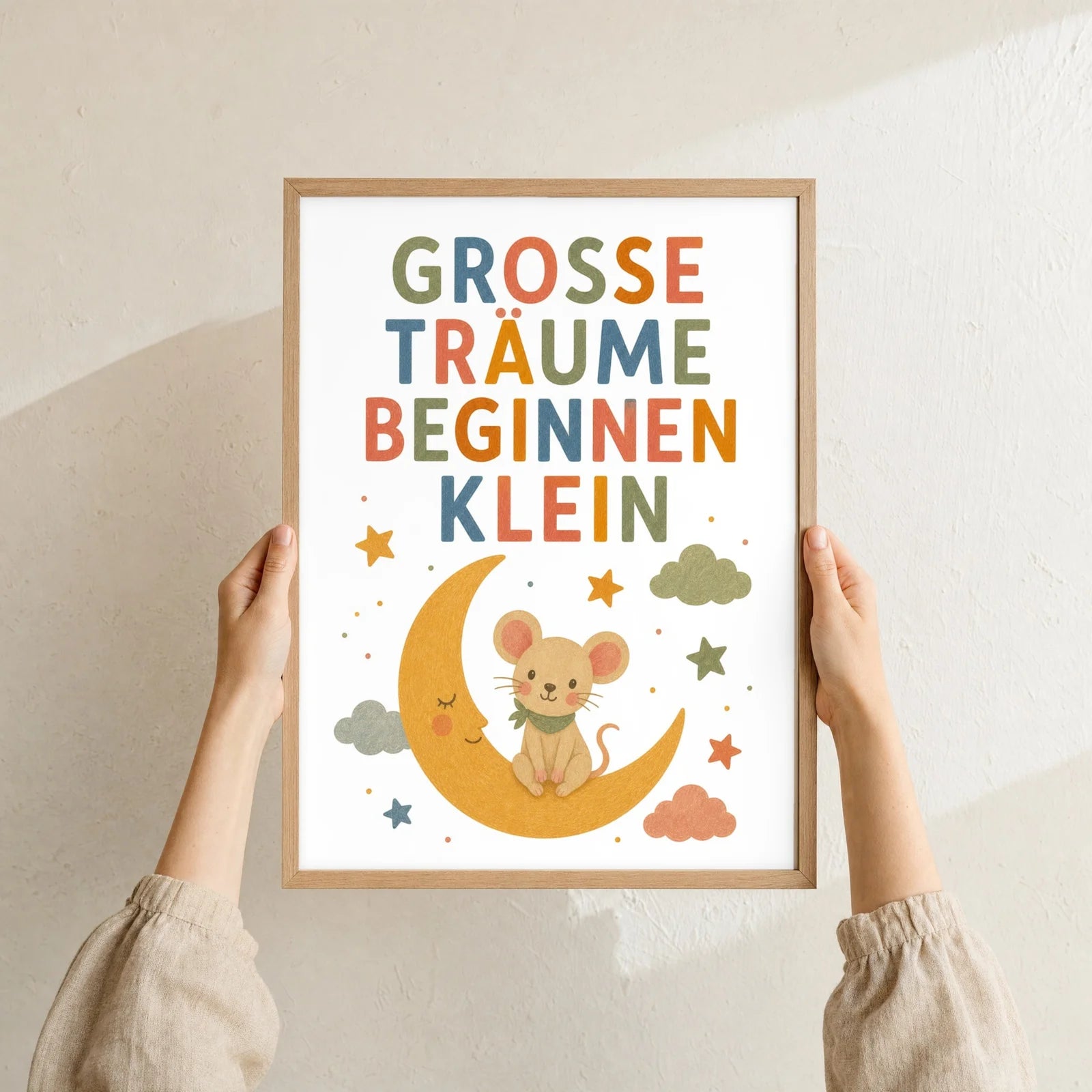 Affirmationsposter Kinderzimmer - Maus Große Träume