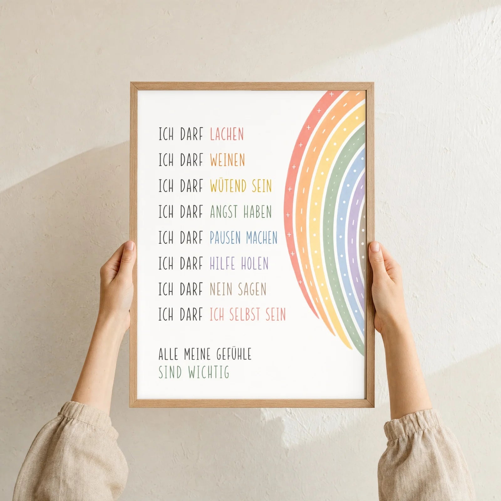 Affirmationsposter Kinderzimmer Minimal Ich darf, Format 30 x 40 cm, Rahmen optional