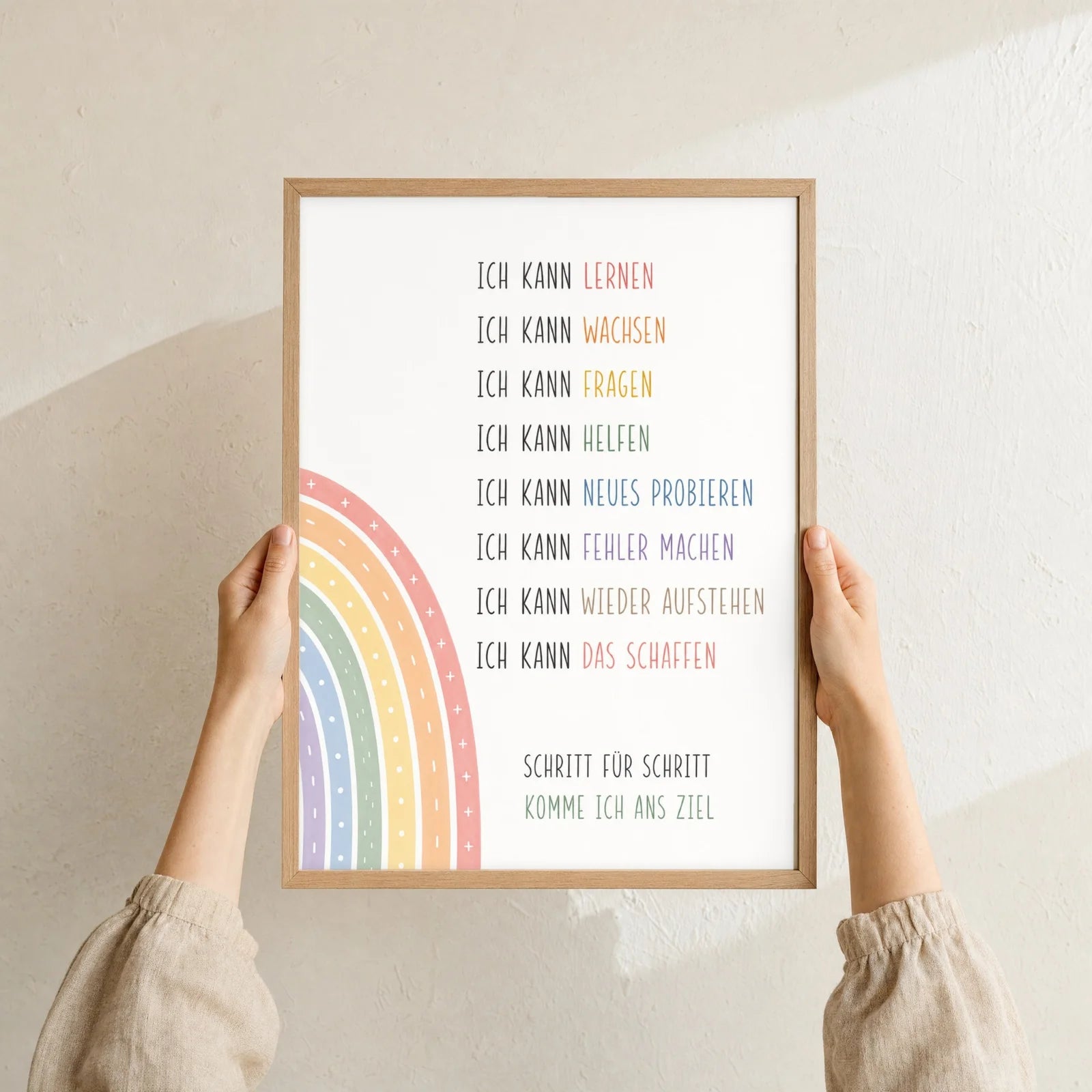 Affirmationsposter Kinderzimmer Minimal Ich kann, Format 30 x 40 cm, Rahmen optional