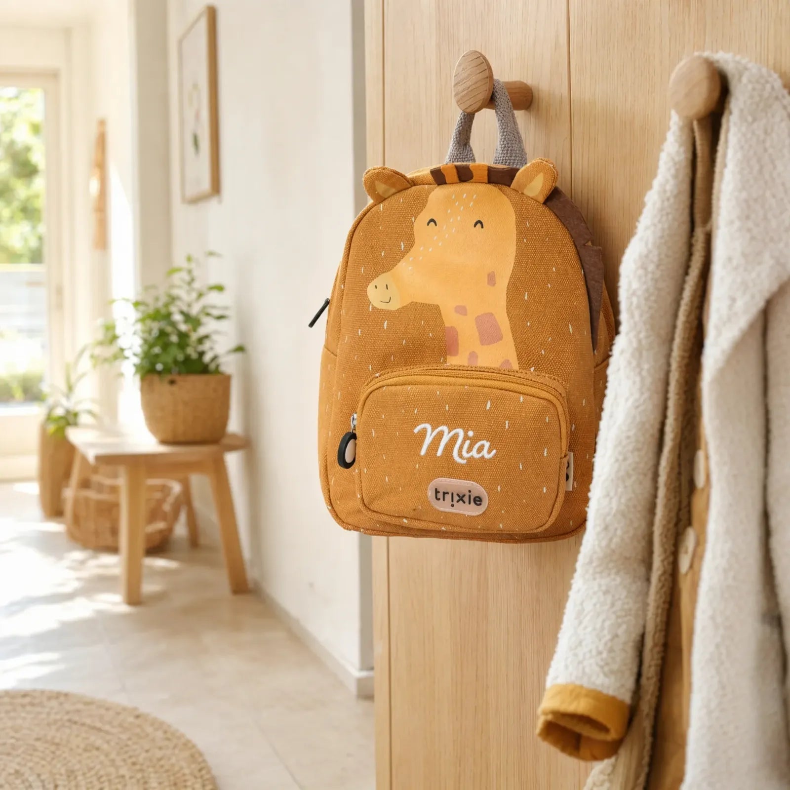 Trixie Kindergartenrucksack Giraffe, Baumwoll-Außenseite mit Wunschname