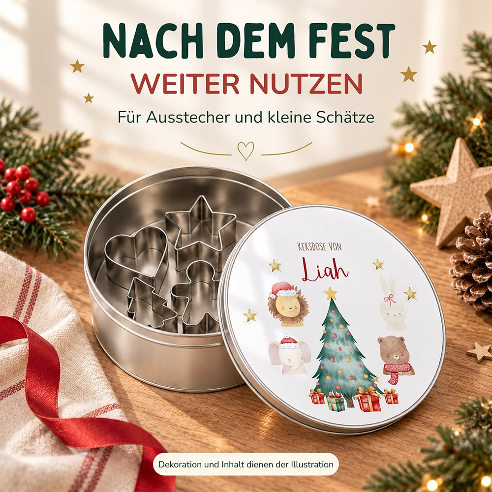 Keksdose aus Metall personalisiert - Weihnachten