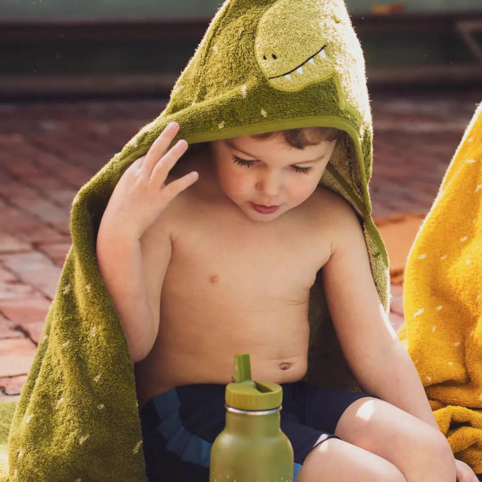 Trixie Kapuzenhandtuch Baby Dino, aus 100% Bio-Baumwolle