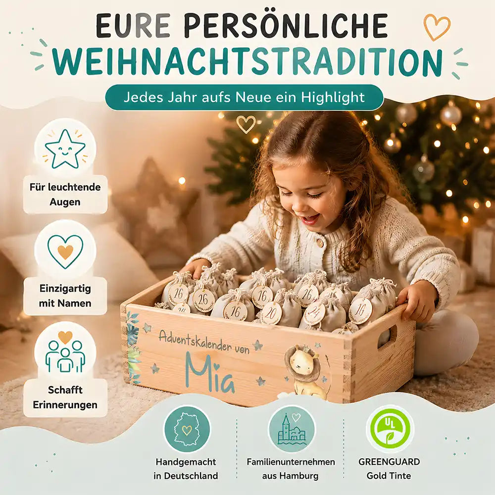 Personalisierter Adventskalender zum Befüllen - Löwe