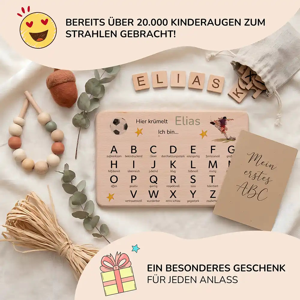 ABC Brettchen Kinder personalisiert Fußball Adler – Mein erstes ABC Lifestyle