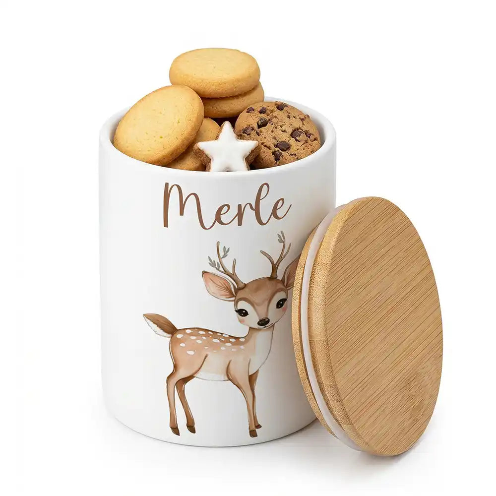 Keksdose, Zahnbürstenhalter, Stiftehalter - Rehkitz Bambi 2-in-1
