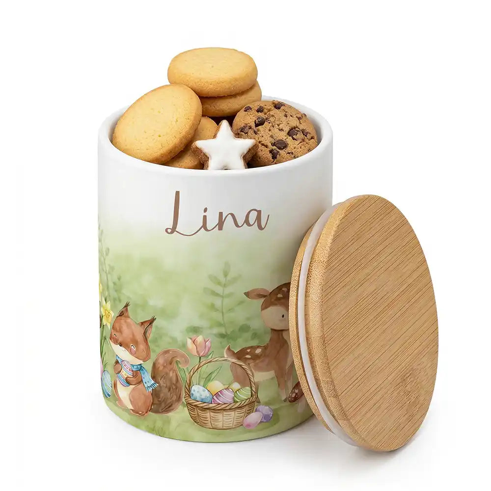 Keksdose, Zahnbürstenhalter, Stiftehalter - Ostern Reh & Fuchs 2-in-1