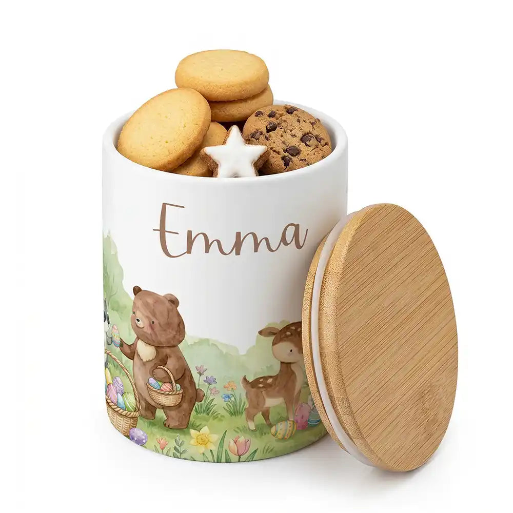 Keksdose, ZahnbĂŒrstenhalter, Stiftehalter - Ostern BĂ€renfamilie 2-in-1