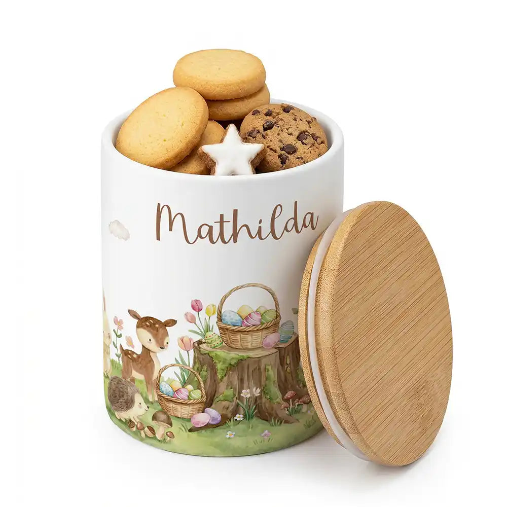 Keksdose, Zahnbürstenhalter, Stiftehalter - Ostern Rehkitz 2-in-1