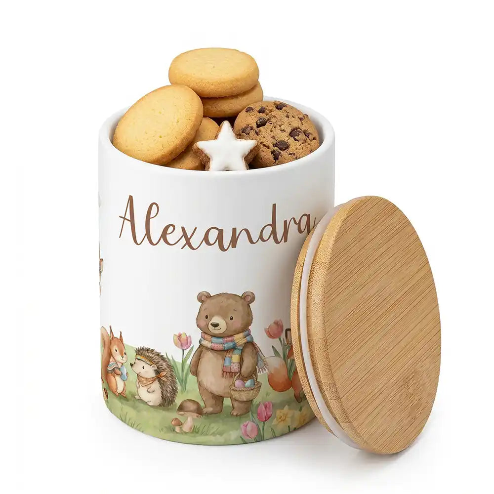 Keksdose, Zahnbürstenhalter, Stiftehalter - Herbst-Waldtiere 2-in-1