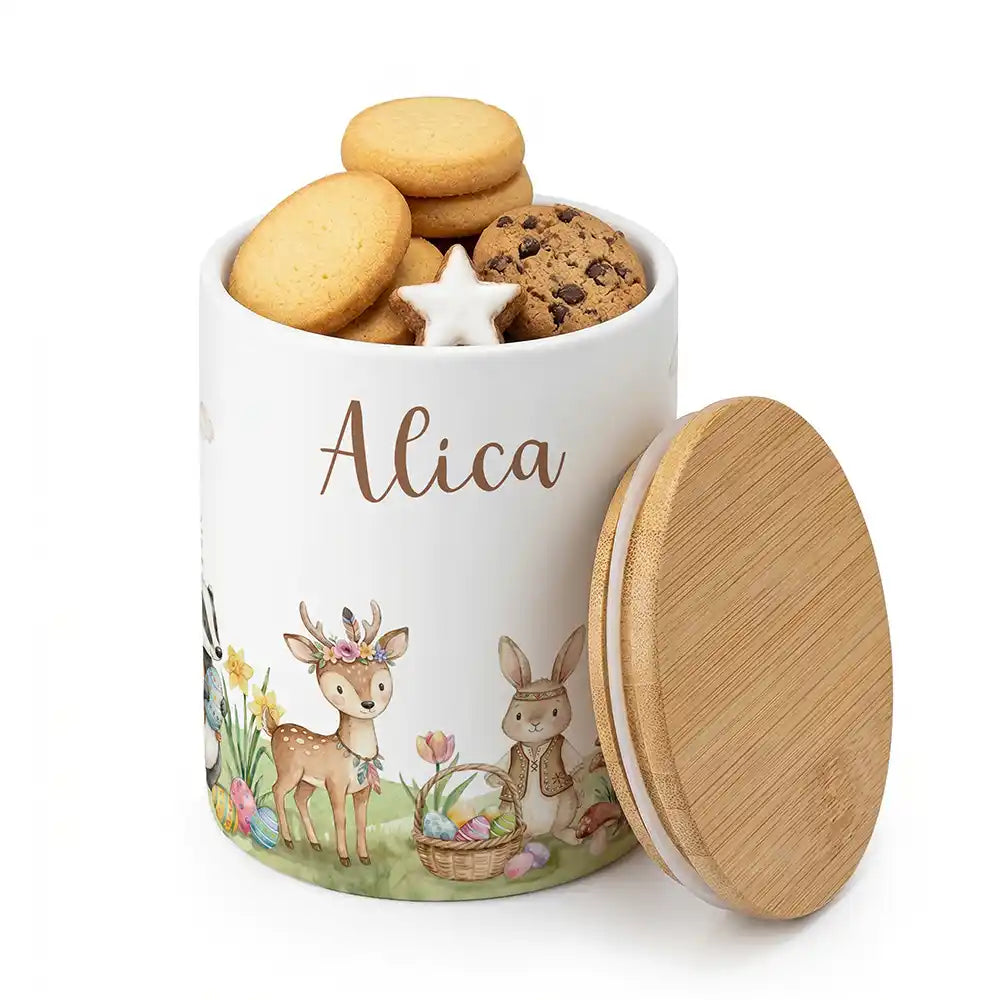 Keksdose, Zahnbürstenhalter, Stiftehalter - Ostern Waldtiere-Treff 2-in-1